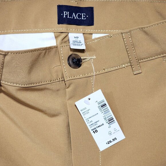 The Children's Place Boys Uniform Quick Dry‎ Chino Shorts Tan Size 10 NEW - Picture 4 of 11